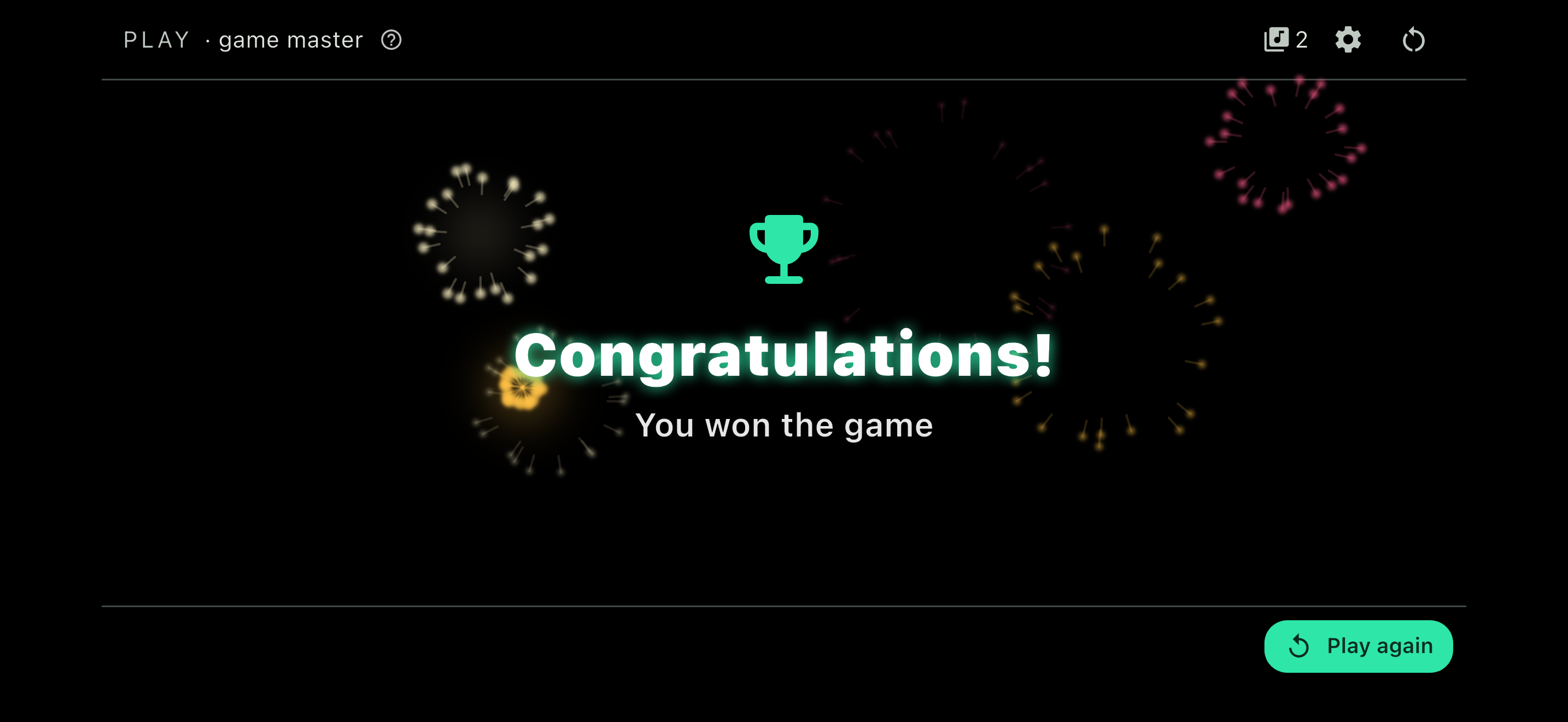 Winner screen