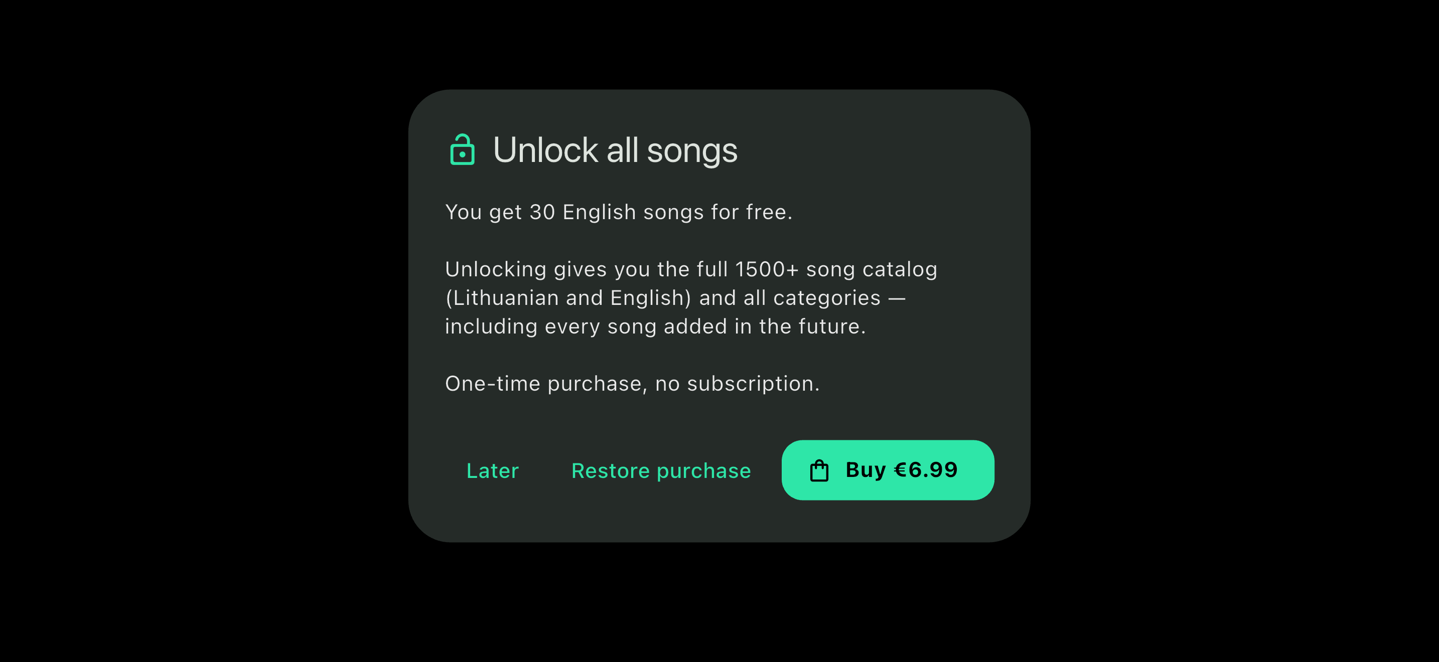 Unlock all songs